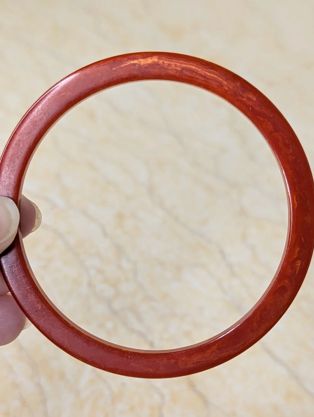 Vintage Bakelite Dark Brown Red Marbled Skinny Bangles Bracelets Set Of 3